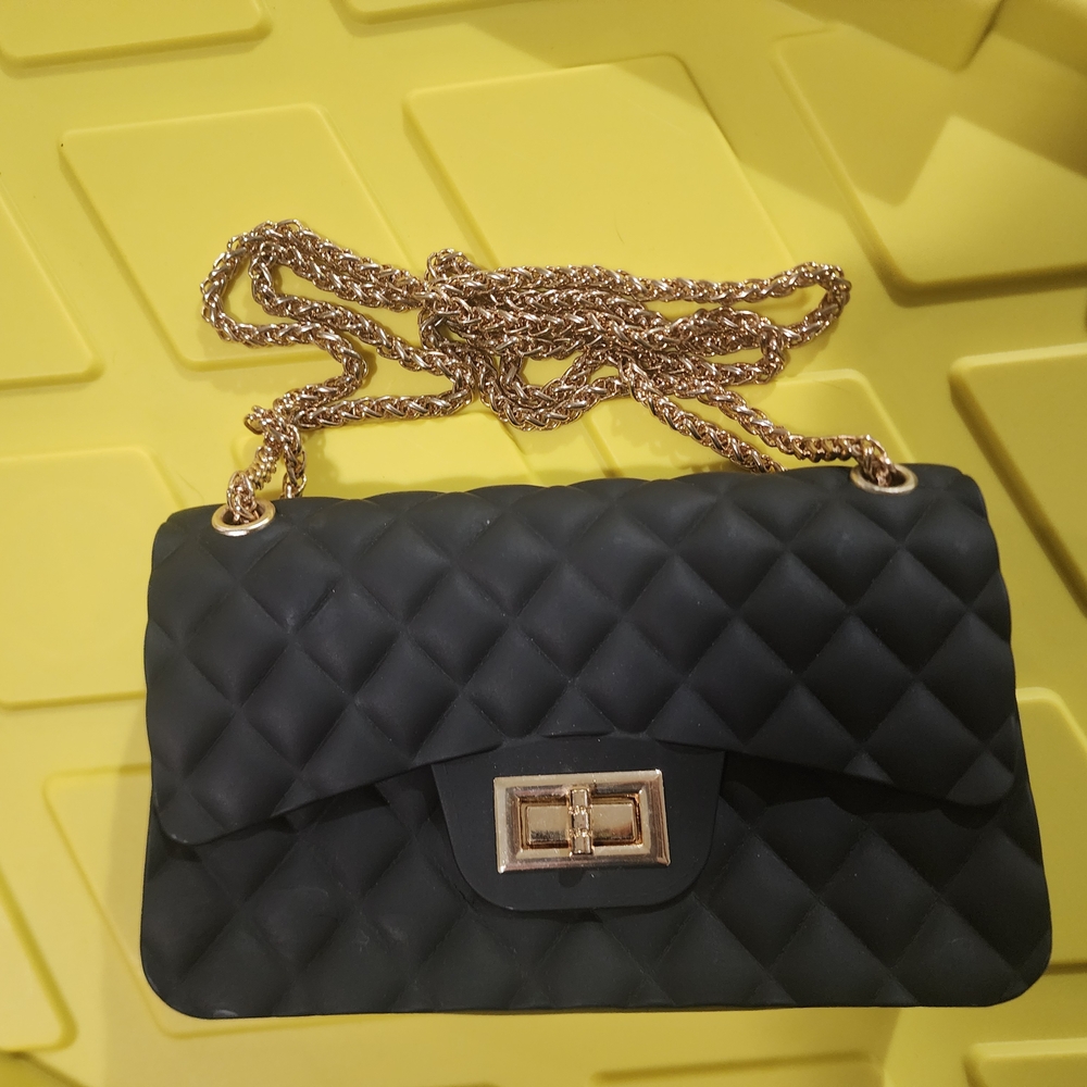 Black Quilted Chain Bag